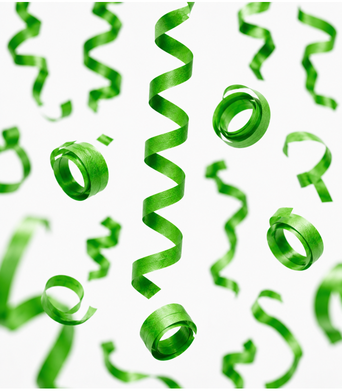 Paper streamer 10 m. x 5cm. light green