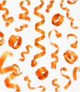 Serpentina papel 10 m. x 5 cm. naranja Biodegradable