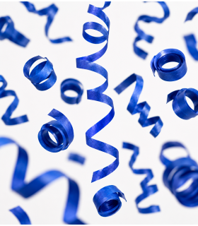Paper streamer, 20 m x 5 cm, blue