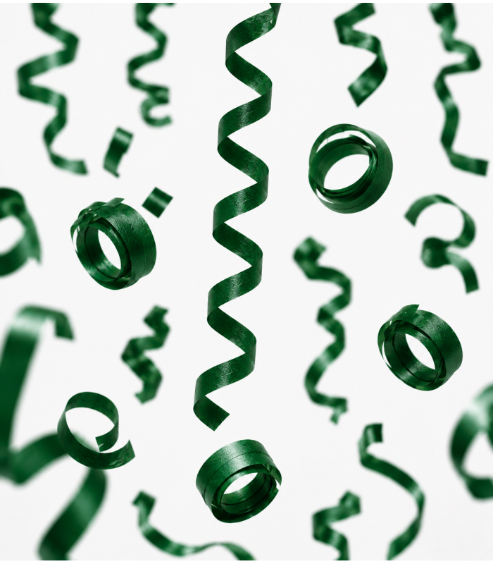 Paper streamer, 20 m x 5 cm, green