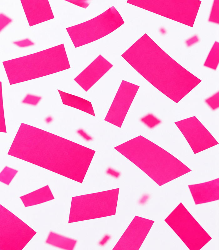 Biodegradable pink fluorescent paper confetti