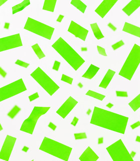 Biodegradable green fluorescent paper confetti