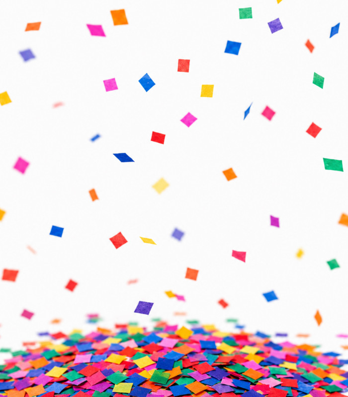 Confeti papel cuadrado multicolor Biodegradable
