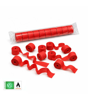 Red biodegradable paper streamer, 10 m x 5 cm