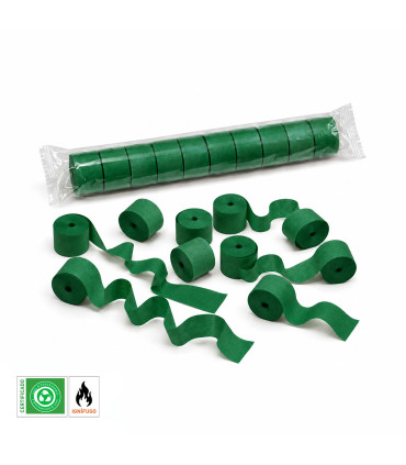 Paper streamer 10 m x 5 cm, green, biodegradable