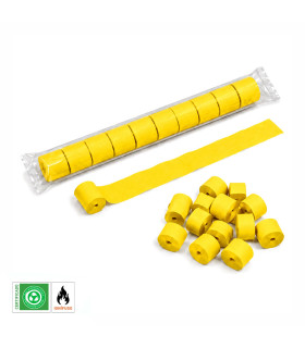 Paper streamer, 20 m x 5 cm, yellow