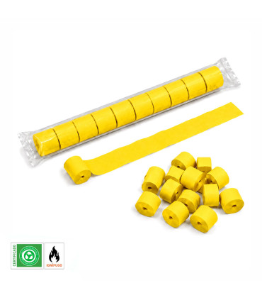 Paper streamer, 20 m x 5 cm, yellow