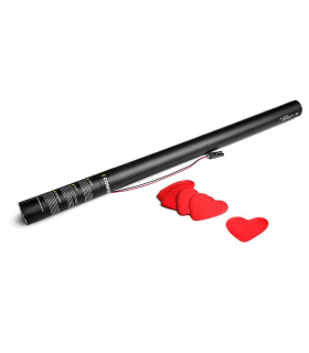 Cartuchos eléctricos 80 cm confeti corazones rojos