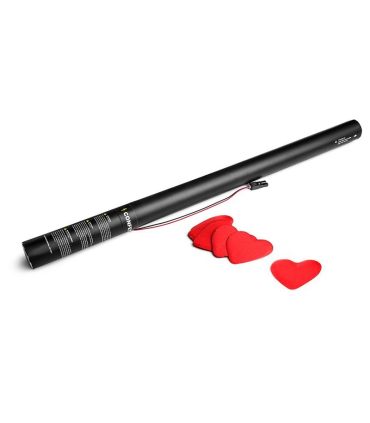 Cartuchos eléctricos 80 cm confeti corazones rojos