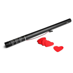 Cartuchos eléctricos 80 cm confeti corazones rojos