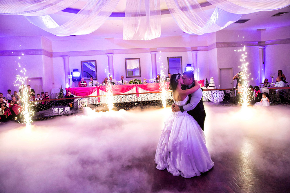 Maquina de humo en una boda