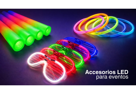 Accesorios LED para eventos: luz, color y fiesta profesional