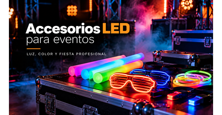 Accesorios LED para eventos: luz, color y fiesta profesional
