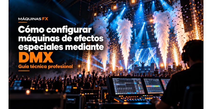 Cómo configurar máquinas de efectos especiales mediante DMX
