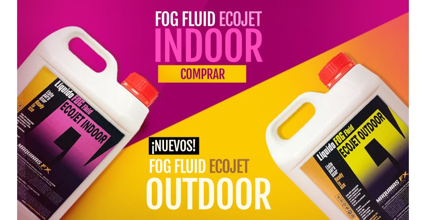 Líquidos Ecojet Indoor y Outdoor para máquinas de humo profesionales