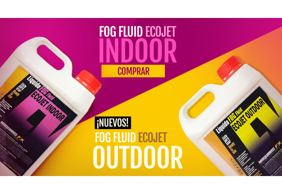 Líquidos Ecojet Indoor y Outdoor para máquinas de humo profesionales